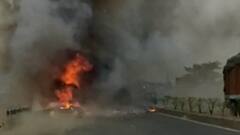 औरंगाबादमध्ये रुग्णवाहिकेला आग,वेळीच उडी मारल्याने चालक बचावला,रुग्णवाहिकेत रुग्ण नसल्याने संकट टळलं