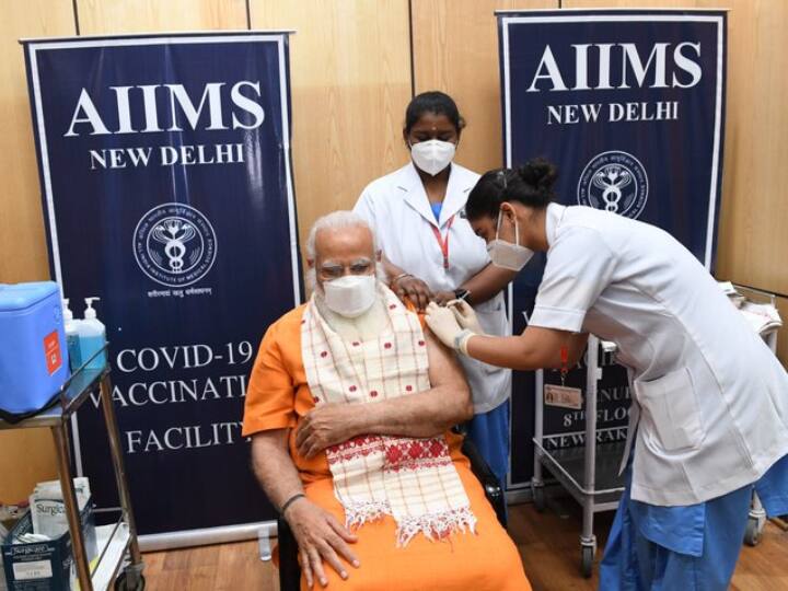 PM Narendra Modi Second Dose Of COVID-19 Vaccine COVAXIN AIIMS Delhi 'Get Your Shot Soon', Appeals PM Modi As He Takes Second Dose Of COVID-19 Vaccine At Delhi's AIIMS