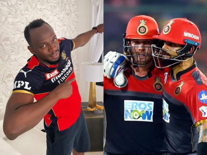 Kohli And AB de Villiers React To Usain Bolt Wearing The RCB Jersey IPL 2021: I’m Still The Fastest Cat Around' Says Bolt In RCB Jersey; Here's How Kohli And de Villiers Reacted