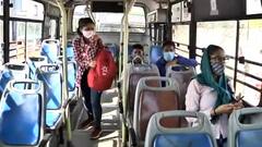 Few bus drivers, conductors spotted without masks at Anand Vihar bus-stand | Ground Report