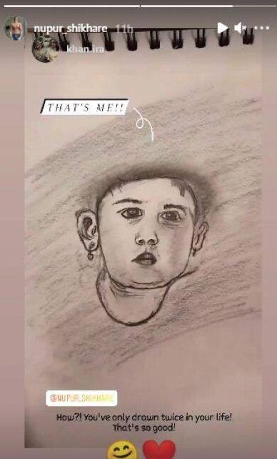 इरा खान अक्सर नूपुर के साथ तस्वीरें शेयर करती रहती हैं. अब नूपुर ने इरा खान का एक स्केच बनाया है जिसे उन्होंने अपनी इंस्टाग्राम स्टोरी पर भी शेयर किया है. इरा ने तस्वीर में नूपुर को काफी टैलेंट भी घोषित कर दिया है.