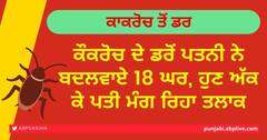 Fear of Cockroaches: ਕੌਕਰੋਚ ਦੇ ਡਰੋਂ ਪਤਨੀ ਨੇ ਬਦਲਵਾਏ 18 ਘਰ, ਹੁਣ ਅੱਕ ਕੇ ਪਤੀ ਮੰਗ ਰਿਹਾ ਤਲਾਕ