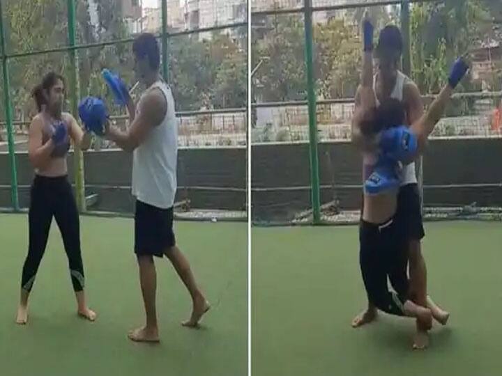 Aamir khan daughter ira khan kick boxing with boyfriend nupur shikhare बॉक्सिंग करने के बहाने Ira Khan ने अपने बॉयफ्रेंड को किया 'हग', खूब देखा जा रहा है वीडियो