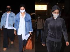 Airport Diaries: Deepika- Ranveer Twin In Blue; Sara Ali Khan & Brother Ibrahim Return From Kashmir After Spending Vacation