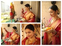 IN PICS: Ankita Lokhande Looks Drop-Dead-Gorgeous In A Traditional Nauvari Sari As She Celebrates Gudi Padwa