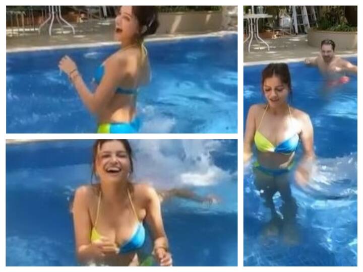 Bigg Boss 14 Rubina Diliak In Blue-Green Bikini Video With Abhinav Shukla Watch: Bigg Boss 14 Winner Rubina Diliak Turns Into A ‘Water Baby’ Donning A Blue-Green Bikini While Chilling In A Pool With Hubby Abhinav Shukla!