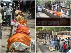 Covid Deaths: Heart-Wrenching Images Of Dead Bodies Piled Up Outside A Crematorium In Ghaziabad