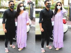 बेबी पिंक प्लाजो सूट पहन शानदार लुक में स्पॉट हुईं Gauhar Khan, काले कुर्ते पजामे में पति Zaid Darbar भी दिखे साथ