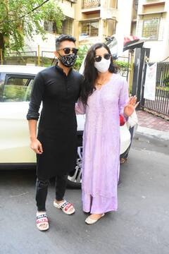 बेबी पिंक प्लाजो सूट पहन शानदार लुक में स्पॉट हुईं Gauhar Khan, काले कुर्ते पजामे में पति Zaid Darbar भी दिखे साथ