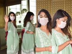 Rhea Chakraborty | सुशांतच्या मृत्यूनंतर पहिल्यांदाच  Rhea Chakraborty एअरपोर्टवर झाली  स्पॉट