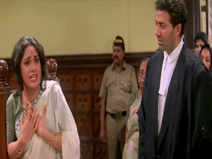 Sunny Deol filled the excitement in people and Meenakshi Sheshadri acting forced to cry definitely watch this superhit scene from damini movie Damini में Sunny Deol ने जहां भर दिया था जोश, वहीं Meenakshi Sheshadri की ऐक्टिंग ने रोने पर किया था मजबूर, देखें Video