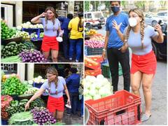 In Pics: मिनी स्कर्ट पहने हॉट अंदाज में सब्जियां खरीदने निकली राखी सावंत, देखिए तस्वीरें