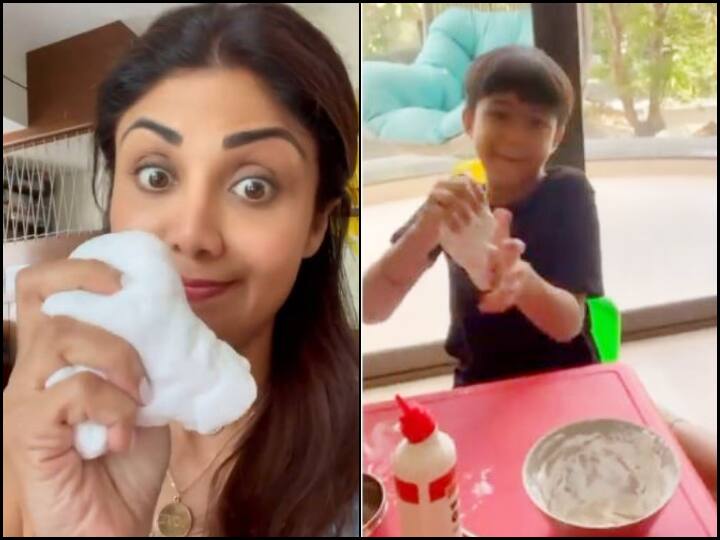 Shilpa Shetty & Son Viaan Raj Kundra 'Slime War' Video Goes Viral, Guess Who Won? 'This Is War': Shilpa Shetty Shares Glimpse Of How She Is Spending Lockdown With Son Viaan