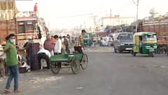 UP Sunday Lockdown: People in Sahibabad Vegetable market pull up mask seeing ABP News' camera