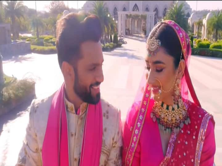 Disha Parmar becomes Rahul Vaidya bride watch their beautiful wedding song madhanya here Rahul Vaidya की दुल्हन बनीं Disha Parmar, विदाई के वक्त खूब बहाए आंसू! देखें Video