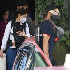 PICS: Anushka Sharma Holds Baby Girl Vamika Closely In Arms As She Arrives In Mumbai With Hubby Virat Kohli For IPL