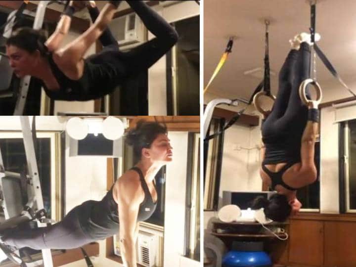 Sushmita Sen Shared gymnastic rings workout video with fans says meditation in action सुष्मिता सेन ने फैंस को दिए Motivation Tips, शेयर किया जिमनास्टिक वर्कआउट का ये वीडियो