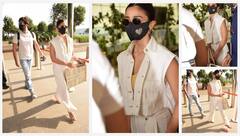 Alia Ranbir in Airport: সাদা পোশাকে বিমানবন্দরে ফ্রেমবন্দি হলেন রনবীর-আলিয়া, কোথায় যাচ্ছেন তাঁরা?