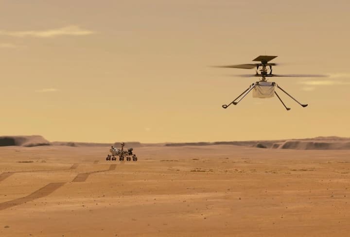 NASA flies a helicopter on Mars for first time in space history Mars Helicopter | வேற்று கிரகத்தில் ஹெலிகாப்டர் பறக்கவிட்ட நாசா..