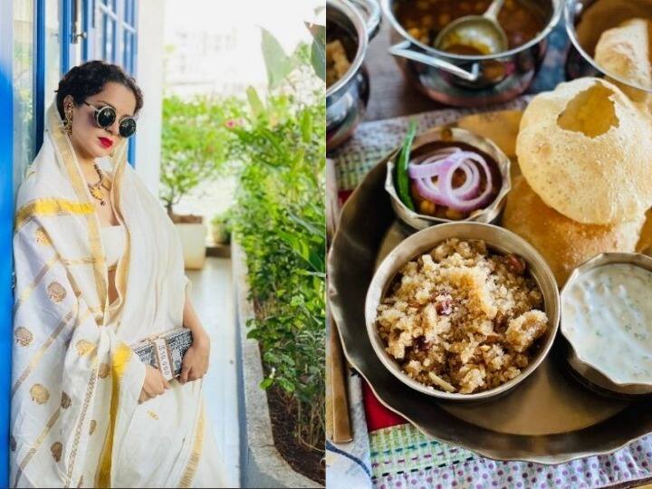 kangana ranaut fasting on navratri got trolled on social media after puting onion in plate कंगना रनौत ने रखा नवरात्रि का व्रत, प्रसाद के साथ थाली में दिखी प्याज, ट्रोल हो रही हैं एक्ट्रेस
