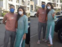 नीली कुर्ती और जूती पहन घर से निकलीं Gauhar Khan, पति Zaid Darbar का भी दिखा दमदार लुक