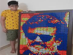 ரூபிக் க்யூப்பில் சூப்பர் ஸ்டார் ரஜினிகாந்த் - வைரலாகும் கேரள மாணவன் அத்வைதின் படைப்பு..