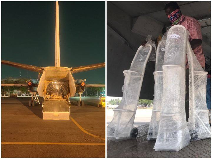 IAF Airlifts Covid Essentials: Oxygen Cylinders, Medicines, Critical Equipment Flown For States Crippled By Coronavirus IAF Airlifts Covid Essentials: Oxygen Cylinders, Medicines, Critical Equipment Flown For States Crippled By Coronavirus