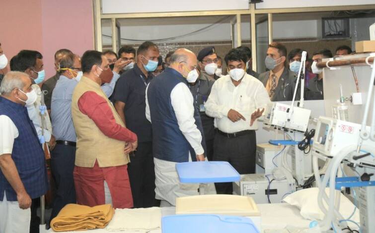 The Union Home Minister inaugurated the 900-bed covid19 Hospital at GMDC in Ahmedabad અમદાવાદમાં GMDC ખાતે 900 બેડની કોવિડ હોસ્પિટલની કેંદ્રીય ગૃહમંત્રીએ શરૂઆત કરાવી 