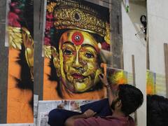 Video | लॉकडाऊन काळात नोकरीची जबाबदारी सांभाळत तरुणानं 20 तासांत साकारली आई एकविरेची देखणी रांगोळी