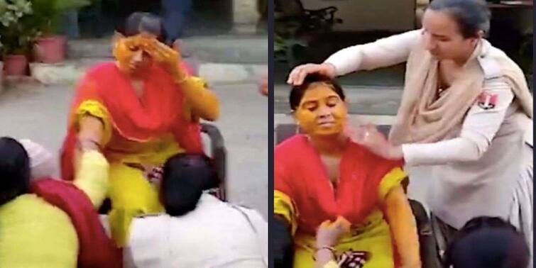 Rajasthan: Unable to get leave woman constable's haldi ceremony held at police station Rajasthan: করোনা আবহে ছুটি বাতিল, পুলিশ স্টেশনের মধ্যেই গায়ে হলুদের অনুষ্ঠান আয়োজন মহিলা কনস্টেবলের