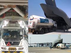 In Pics : ऑक्सीजन वेळेत उपलब्ध करून देण्यासाठी  एअर फोर्सकडून रिकाम्या ऑक्सिजन कंटेनरची विमानाने वाहतूक