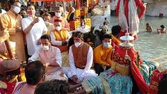 कुंभ मेले में देव डोलियों का प्रतीकात्मक स्नान, 50 लोग ही कार्यक्रम में शामिल | Haridwar Kumbh