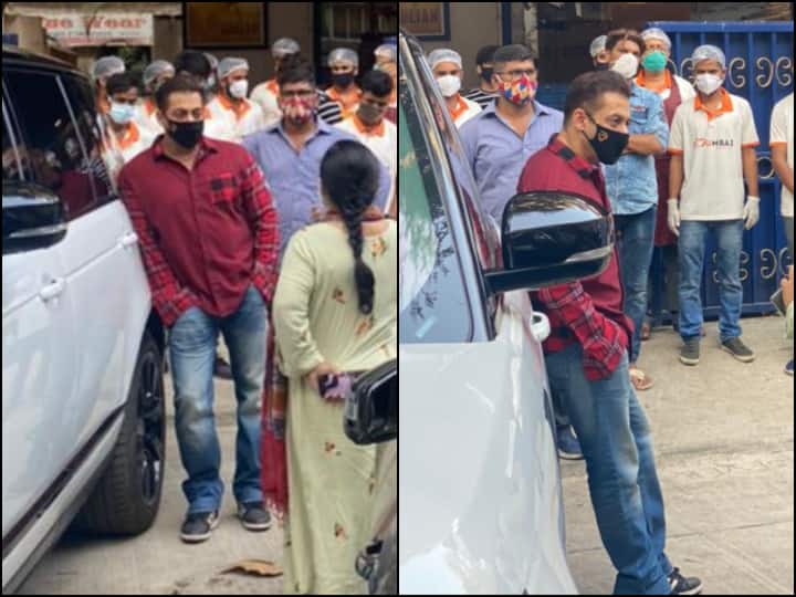 Salman Khan Steps Out To See Breakfast Preparations By Being Human Foundation And I Love Mumbai For COVID19 Frontline Workers Salman Khan Steps Out To Look Over Breakfast Preparations For 5000 Frontline Workers