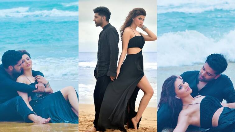 Urvashi rautela romantic photos from beach with guru Randhawa viral समंदर किनारे रोमांटिक अंदाज में दिखे Urvashi Rautela और Guru Randhawa, नए गाने के साथ ही एक-दूसरे में डूबे