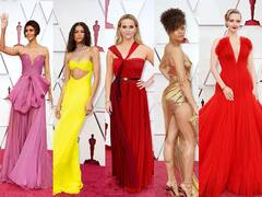 Oscars 2021 | वी नेकलाईन, कस्टमाईज गाऊन; ऑस्करच्या रेड कार्पेटवर सौंदर्यवतींच्या घायाळ करणाऱ्या अदा