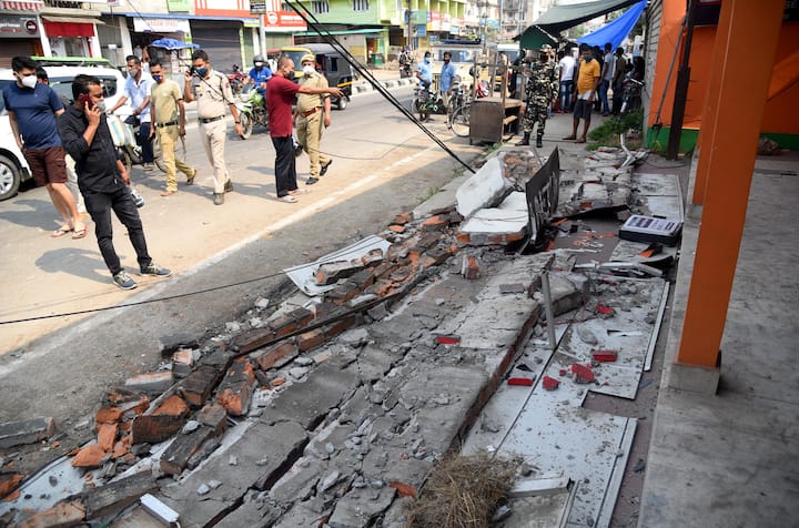 National Center for Seismology today reported that an earthquake with a magnitude of 6.4 on the Richter Scale hit Sonitpur area of Assam today at around 7:51 AM. The quake was centred 43 km west of Tezpur at a depth of 10 km (6.21 miles). (Image: PTI)