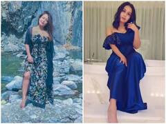 Neha Kakkar ने ब्लू ऑफ शोल्डर ड्रेस में फिर दिखाया अपना ग्लैमरस अवतार, क्यूट स्माइल ने जीता फैन्स का दिल