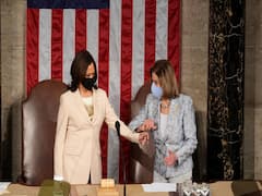 कांग्रेस में राष्ट्रपति बाइडन के पहले संबोधन में हैरिस और पेलोसी ने इतिहास रचा