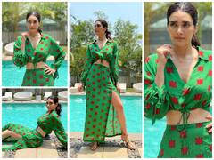 ग्रीन co-ord सेट में अभिनेत्री करिश्मा तन्ना ने दिखाया Gorgeous अवतार, तस्वीरें देख फैंस का दिन बन गया