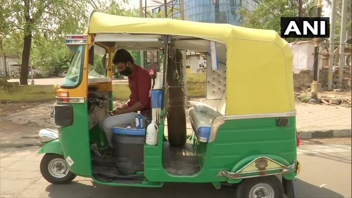 மத்தியப்பிரதேச மாநிலம் போப்பாலில் தனது ஆட்டோவை அவசர உதவிகளுடன் கூடிய ஆம்புலன்ஸாக மாற்றிய ஓட்டுநர்