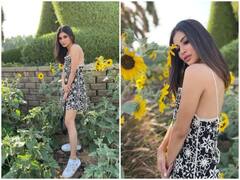 बैकलेस ड्रेस पहनकर Mouni Roy ने दिए फूलों के साथ जबरदस्त पोज, वायरल हुई फोटोज