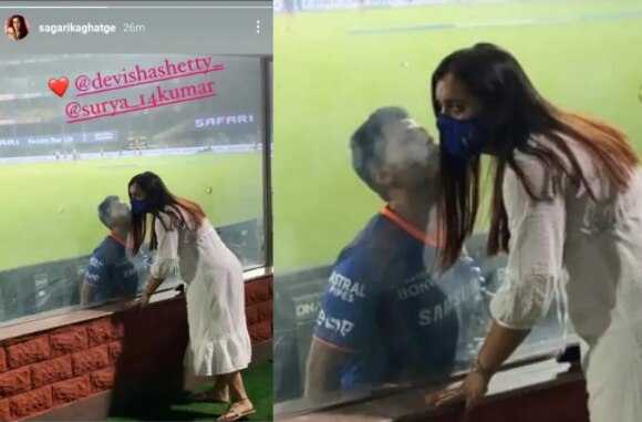 IPL 2021: Suryakumar Yadav Kisses Wife Devisha After Mumbai's Win Over Rajasthan, Pic Goes Viral