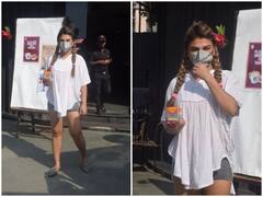 लॉकडाउन के बीच व्हाइट टीशर्ट और ग्रे शार्टस पहनकर स्टारबक्स पहुंची Rakhi Sawant , क्यूट अंदाज में आईं नजर