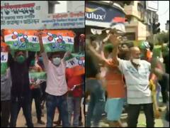 WATCH | TMC Supporters Celebrate In Kalighat As Mamata Crosses Half Way Mark In Early Trends; EC Orders Action