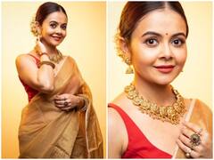 Devoleena ने फिर ढाया साड़ी में कहर, माथे पर लाल बिंदी और बालों में गजरा लगाए आईं नजर