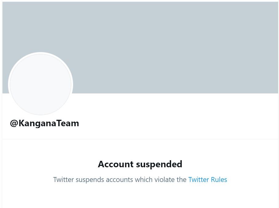 Kangana Ranaut Twitter Suspended: கங்கனா ரனாவத் ட்விட்டர் கணக்கு முடக்கம்..