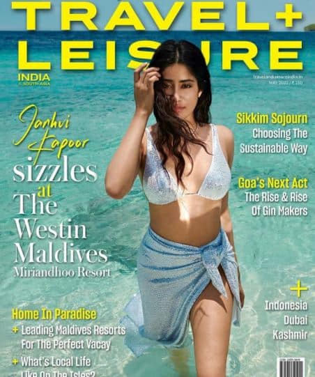 She took to Instagram and shared the cover photo, in which she is seen posing in the water in a  silver bikini and a shiny wrap-around. Janhvi wrote in her caption that the post was ‘pre-committed’ and assured fans that it was shot before the lockdown. 
