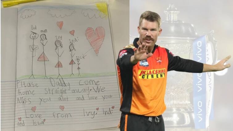 IPL 2021: David Warner's daughters wrote heartfelt message for him, urges to come to them fast, picture goes viral David Warner on IPL: 