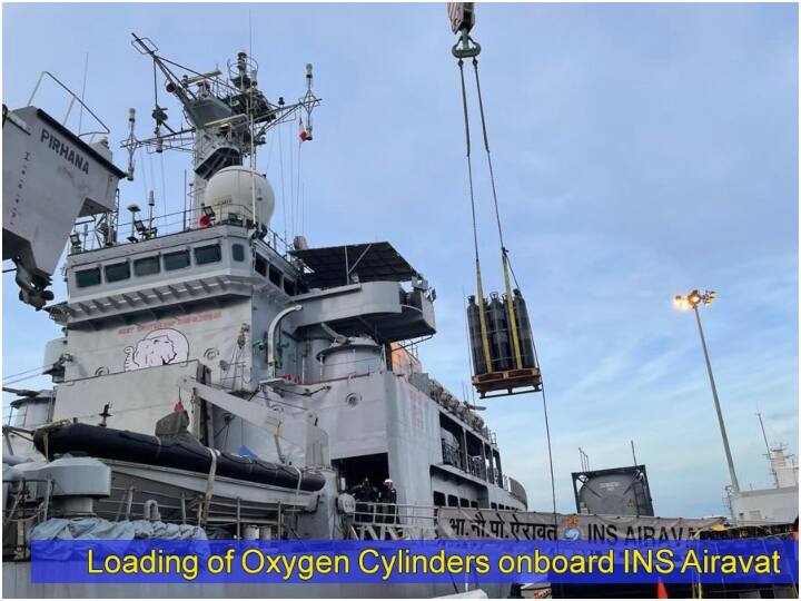 ऑपरेशन समुद्र-सेतु के तहत विदेशों से ऑक्सीजन ला रही है नौसेना, आज आई 27 मैट्रिक-टन लिक्विड ऑक्सीजन