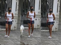 Maliaka Arora in Lockdown: লকডাউনের মধ্যে বাড়ির বাইরে পোষা কুকুরকে নিয়ে পায়চারি মালাইকার